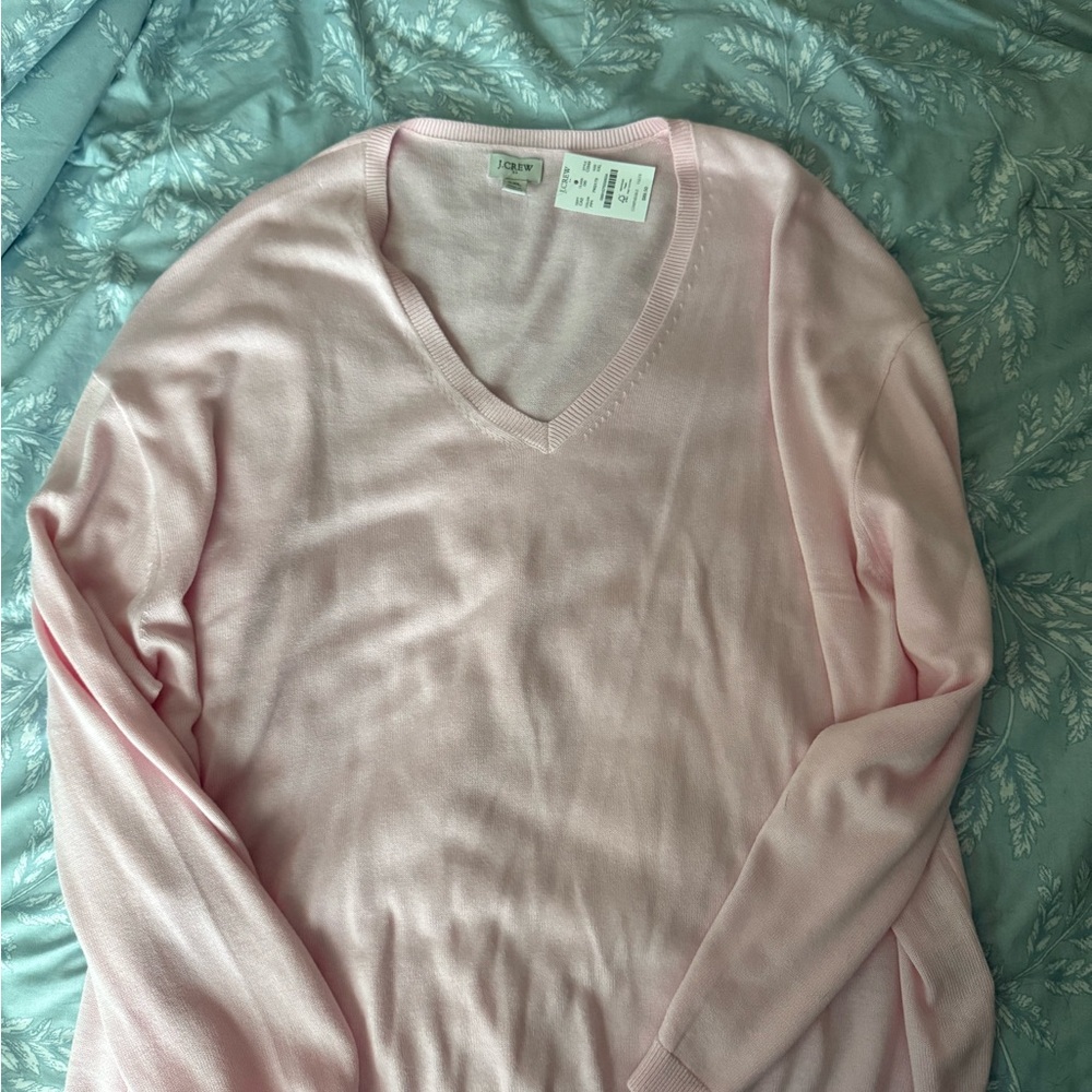 NWT J. Crew Factory Light Pink V-Neck Sweater